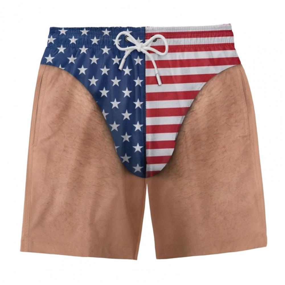 미국 국기 프린트 비치 반바지 포켓이 있는 여름 수영복 - Bamboo Fiber Trunk 리뷰 및 가격